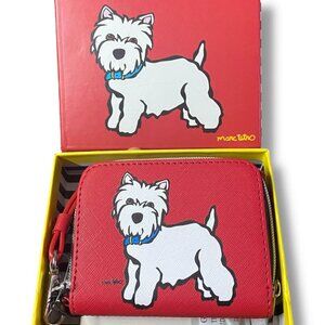 NEW - MARC TETRO WESTIE RED SMALL ZIPPER WALLET WRISTLET BAG NWT